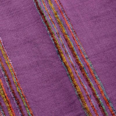 Alternate image for Purple Rayon Backstrap Loom Handwoven Scarf Mystic Maya Orchids