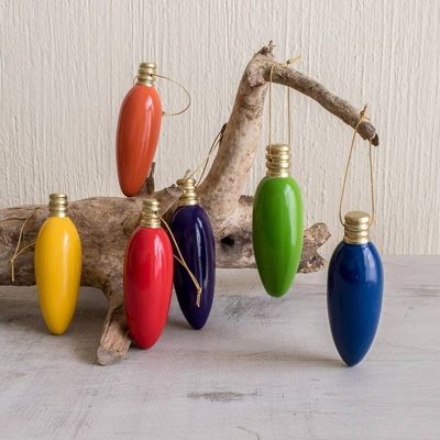 Alternate image for Artisan Crafted 6 Piece Set of Christmas Light Ornaments Christmas Tree Lights