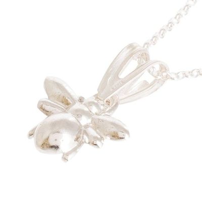 Alternate image for Sterling Silver Bee Pendant Necklace from Costa Rica Bee Yourself