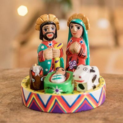 Primary image for Petite 7 Piece Carved Wood Nativity Scene Petite Christmas