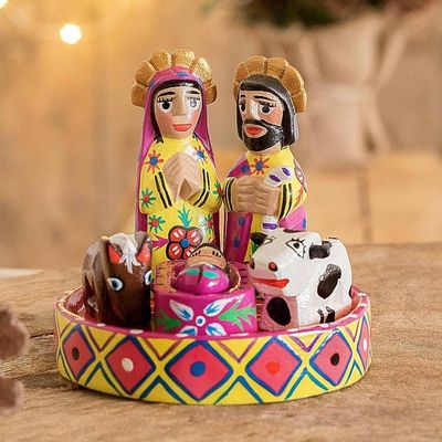 Primary image for Petite Carved Wood Nativity Scene Set of 7 Petite Creche