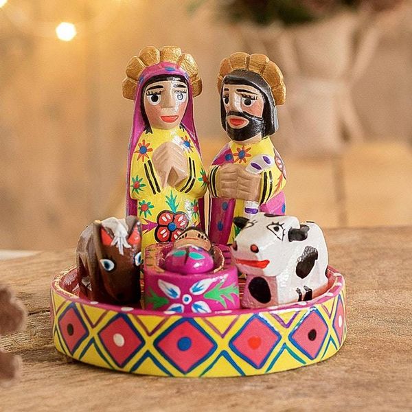 Alternate image for Petite Carved Wood Nativity Scene Set of 7 Petite Creche