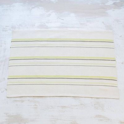 Alternate image for Hand Woven Green Striped Cotton Placemats Set of 4 Individualist in Chartreuse