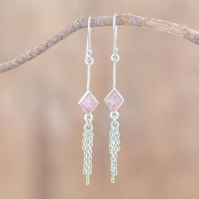 Alternate image for Artisan Crafted Rhodonite Earrings Linger in Pink