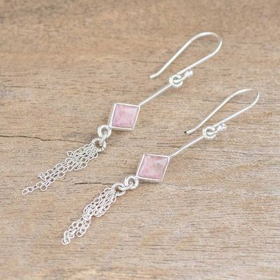 Alternate image for Artisan Crafted Rhodonite Earrings Linger in Pink