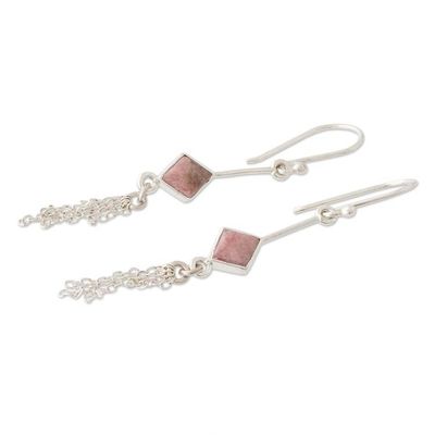 Alternate image for Artisan Crafted Rhodonite Earrings Linger in Pink