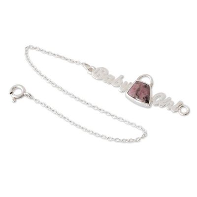 Alternate image for Cute Rhodonite Pendant Bracelet Baby Girl in Pink