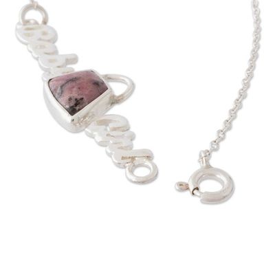 Alternate image for Cute Rhodonite Pendant Bracelet Baby Girl in Pink