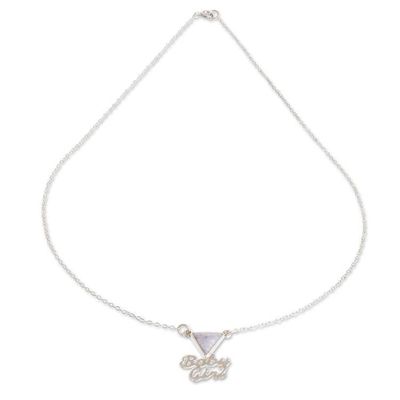 Alternate image for Lilac Jade Pendant Necklace Lilac Baby Girl