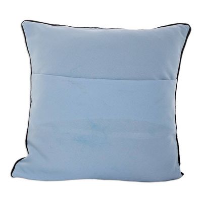 Alternate image for Polyester Blue Cushion Cover with Hand-Painted Dolphins Marine Spirits