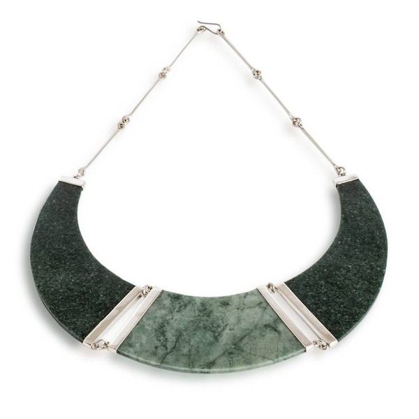 Alternate image for Natural Jade Cabochon Statement Necklace from Guatemala Exuberant Green