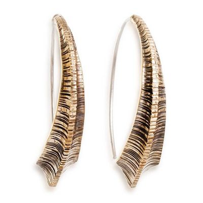 Alternate image for Oxidized Sterling Silver Half-Hoop Earrings from Guatemala Anticlastic Florentino