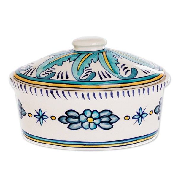 Alternate image for Ceramic Handcrafted Oven-Safe Deep Casserole Dish Bermuda