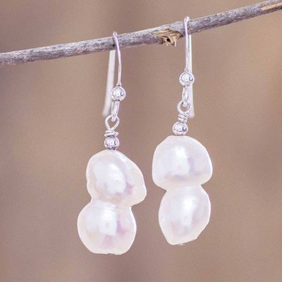 Primary image for White Baroque Cultured Pearl Earrings Baroque Beauty