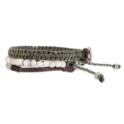 Alternate image for Neutral Tones Macrame Bracelets from Guatemala Set of 3 Highland Elements