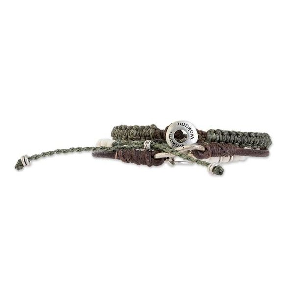 Alternate image for Neutral Tones Macrame Bracelets from Guatemala Set of 3 Highland Elements