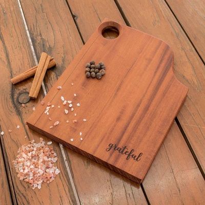 Alternate image for Handmade Cedar Wood Cutting or Serving Board in Brown Grateful Delight