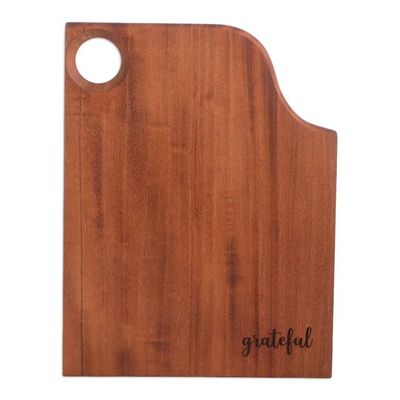 Alternate image for Handmade Cedar Wood Cutting or Serving Board in Brown Grateful Delight