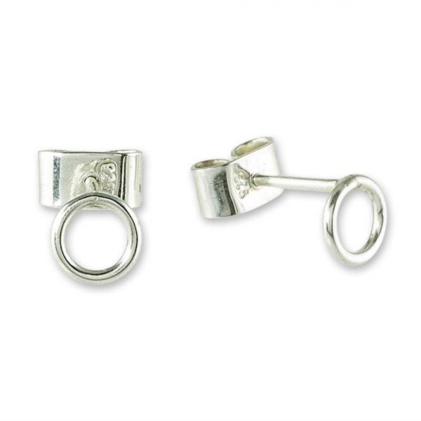 Alternate image for Small Circular Sterling Silver Stud Earrings Circle Harmony