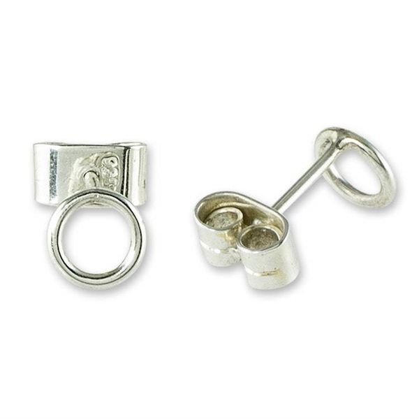 Alternate image for Small Circular Sterling Silver Stud Earrings Circle Harmony