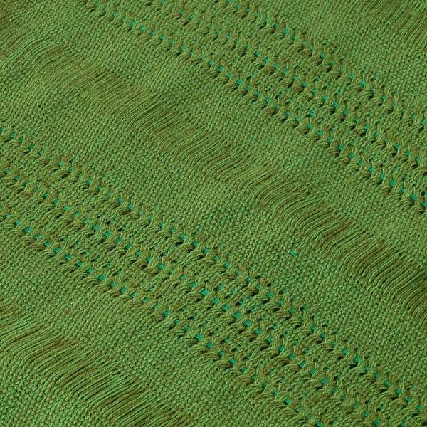 Alternate image for Textured Cotton Poncho in Green from Guatemala Forest Texture
