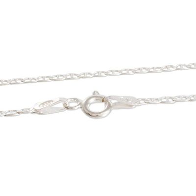 Alternate image for Sterling Silver Necklace with Dark Green Jade Oval Pendant Mayan Ovals