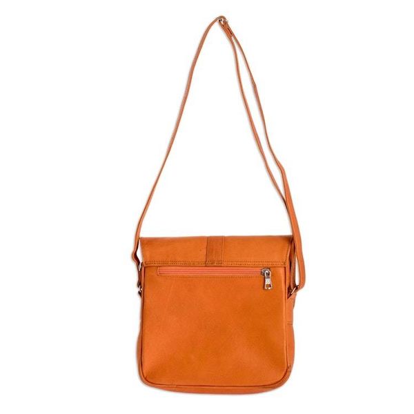 Alternate image for Handcrafted Orange Leather Shoulder Bag Sweet Combination