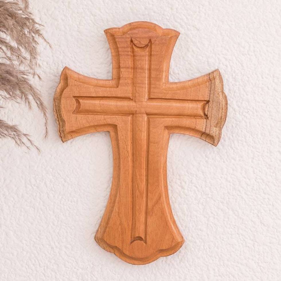 Hand Carved Wooden Cross from Religious Guatemalan Artisan 'Everlasting Eternity'