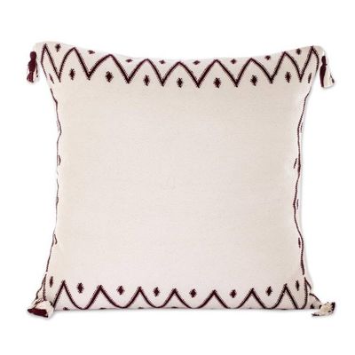 Alternate image for 100 Handwoven Cotton Throw Pillow Cover From Guatemala Zig Zag Silhouette