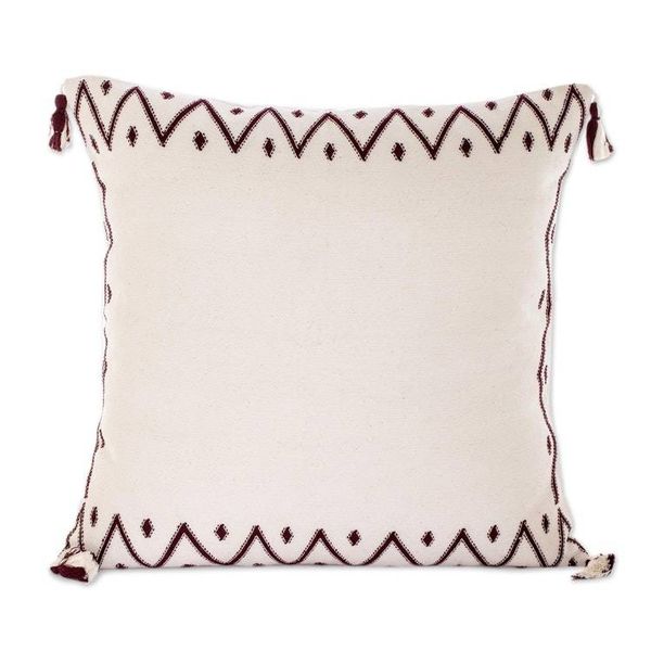 Alternate image for 100 Handwoven Cotton Throw Pillow Cover From Guatemala Zig Zag Silhouette