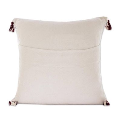 Alternate image for 100 Handwoven Cotton Throw Pillow Cover From Guatemala Zig Zag Silhouette