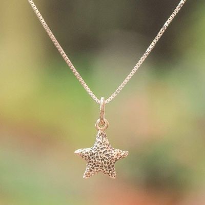 Primary image for Ocean-Inspired Sterling Silver Starfish Pendant Necklace Reef Stardom