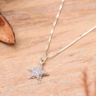 Alternate image for Ocean-Inspired Sterling Silver Starfish Pendant Necklace Reef Stardom