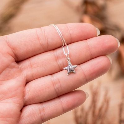 Alternate image for Ocean-Inspired Sterling Silver Starfish Pendant Necklace Reef Stardom