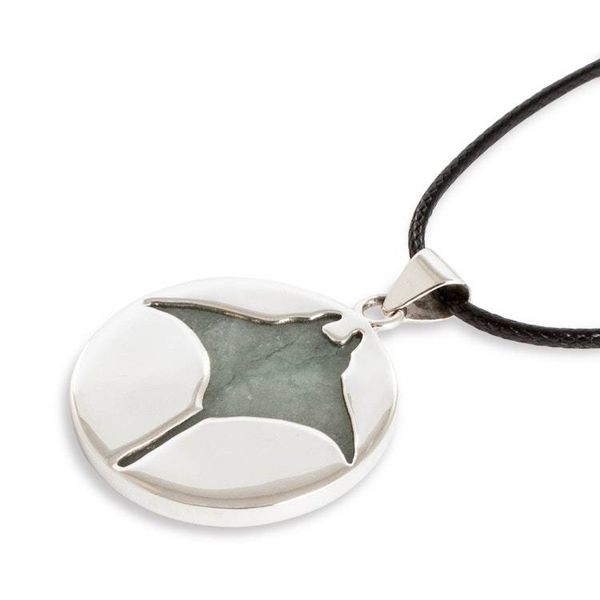 Alternate image for Ray-Themed Sterling Silver and Green Jade Pendant Necklace Resilient Joy