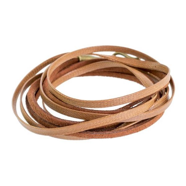 Alternate image for Brown Faux Leather Cord Bracelet from Guatemala Sepia Harmony