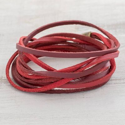 Alternate image for Red Cord Cord Bracelet from Guatemala Crimson Harmony