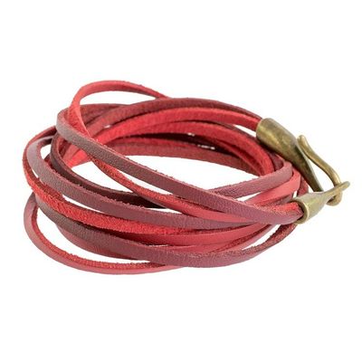 Alternate image for Red Cord Cord Bracelet from Guatemala Crimson Harmony