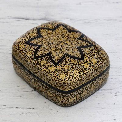 Alternate image for Floral Wood Papier Mache Decorative Box Golden Wishes