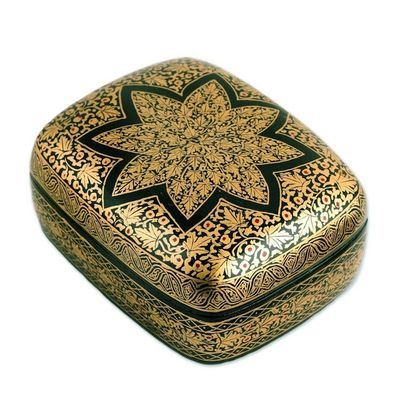 Alternate image for Floral Wood Papier Mache Decorative Box Golden Wishes