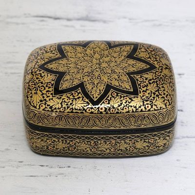 Alternate image for Floral Wood Papier Mache Decorative Box Golden Wishes