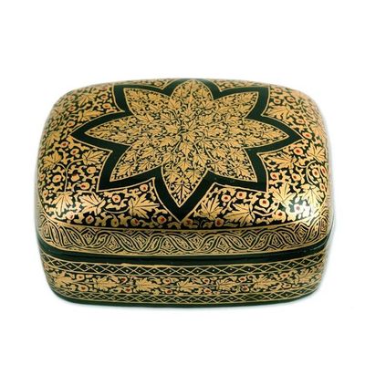 Alternate image for Floral Wood Papier Mache Decorative Box Golden Wishes