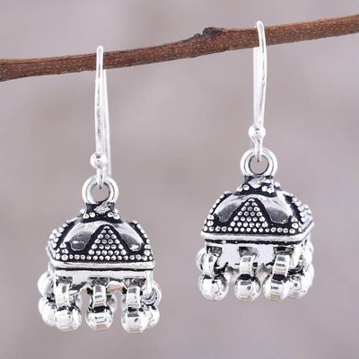 Alternate image for Sterling Silver Dotted Statement Jhumki Chandelier Earrings Dancing Jhumki