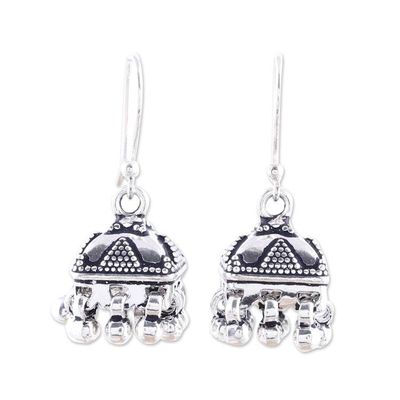 Alternate image for Sterling Silver Dotted Statement Jhumki Chandelier Earrings Dancing Jhumki