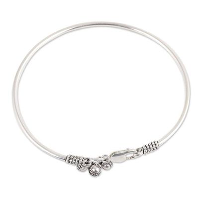 Alternate image for Sterling Silver Charm Anklet Handcrafted in India Unique Finesse
