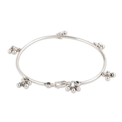 Alternate image for Charm Anklet Handcrafted from Sterling Silver in India Hanging Sparks