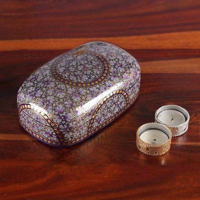 Alternate image for Floral-Themed Hand-Painted Papier Mache Wood Decorative Box Sweet Garden