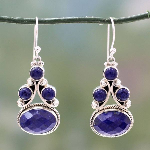 Alternate image for Sterling Silver Jewelry Lapis Lazuli Earrings Love Foretold