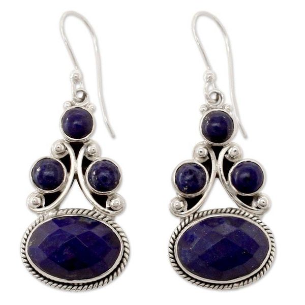 Alternate image for Sterling Silver Jewelry Lapis Lazuli Earrings Love Foretold