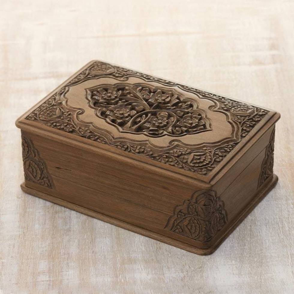 Floral Wood Jewelry Box 'Eden Tree'